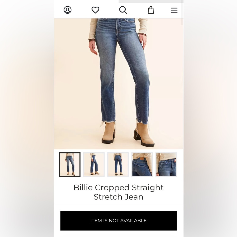 BKE Billie slim fit straight leg cropped jeans